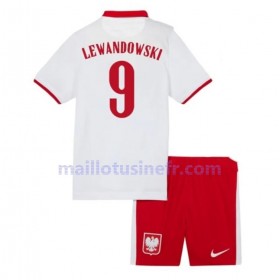 Maillot de Foot Pologne Robert Lewandowski 9 Domicile UEFA EURO 2020 - Enfant